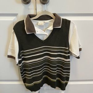 3 piece shorts, top and matching sweater vest.